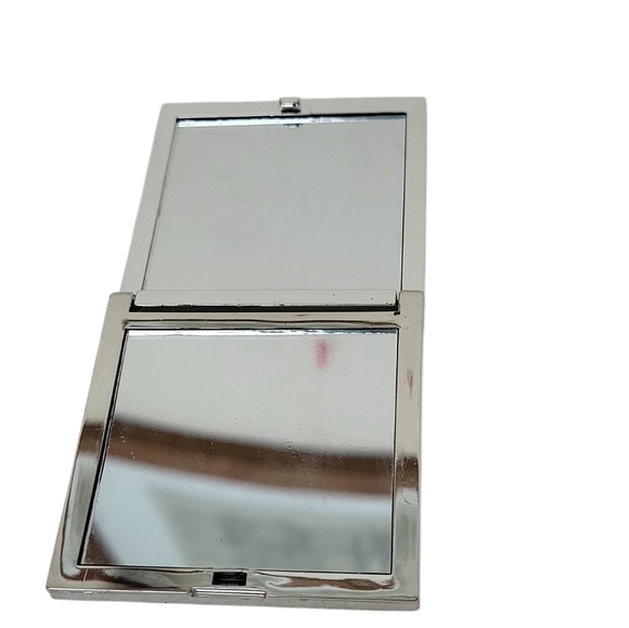 Vintage Lady Walking Dog Folding Compact Pocket Makeup Mirror Double Sided - Picture 2 of 3